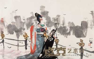 傅小石 人物 镜心 43×68cm